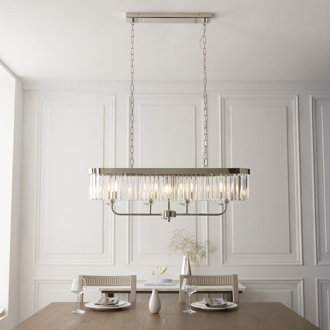 Endon 109058 4 Light Pendant Bright Nickel Plate &amp; Clear Cut Glass (S)