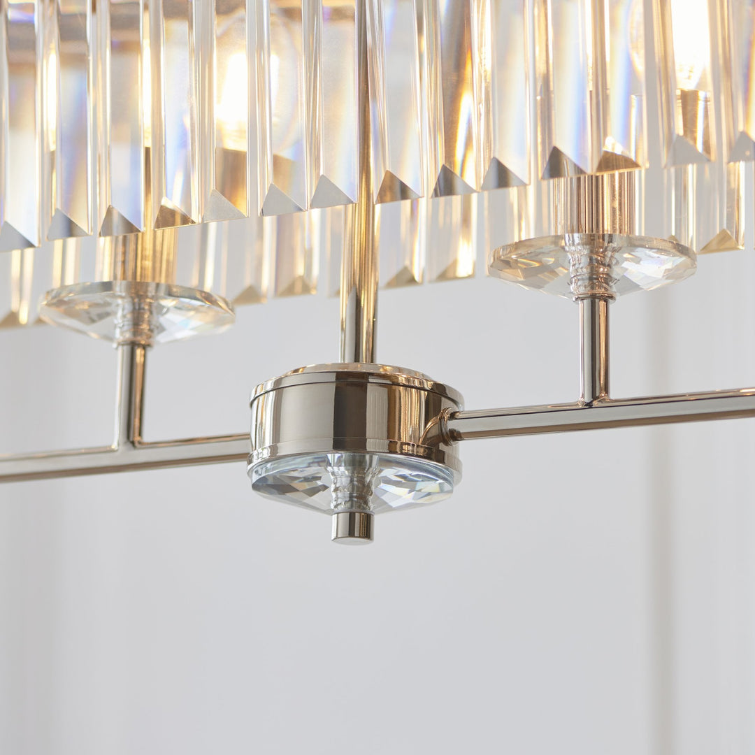 Endon 109058 4 Light Pendant Bright Nickel Plate &amp; Clear Cut Glass (S)
