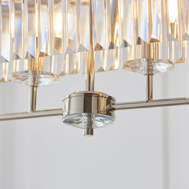 Endon 109058 4 Light Pendant Bright Nickel Plate &amp; Clear Cut Glass (S)