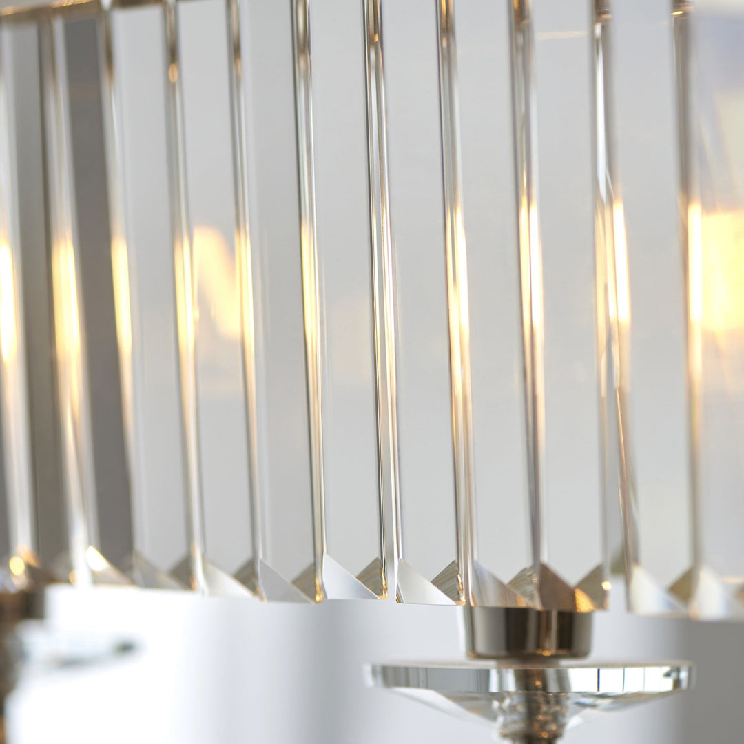 Endon 109058 4 Light Pendant Bright Nickel Plate &amp; Clear Cut Glass (S)