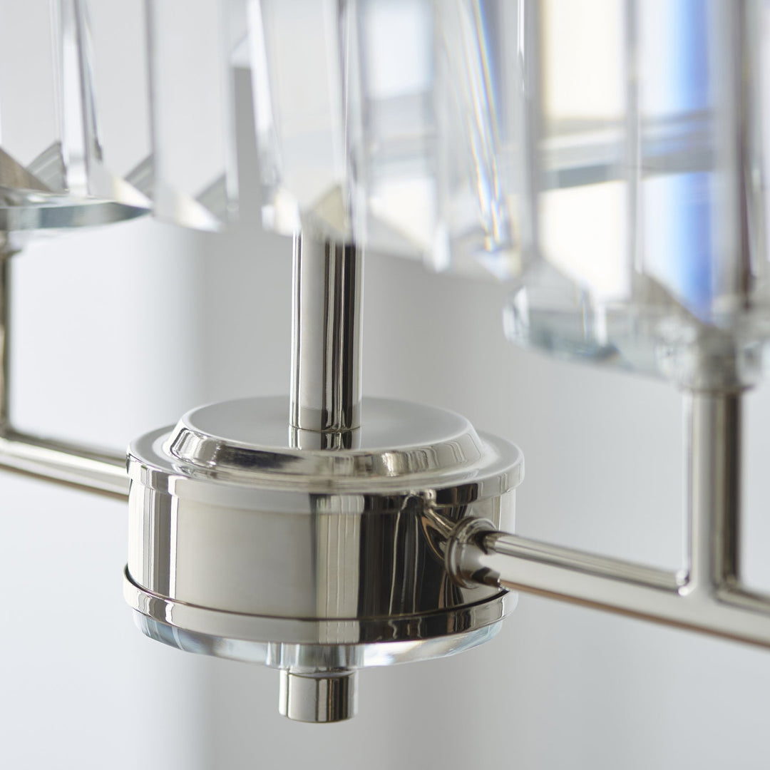 Endon 109058 4 Light Pendant Bright Nickel Plate &amp; Clear Cut Glass (S)