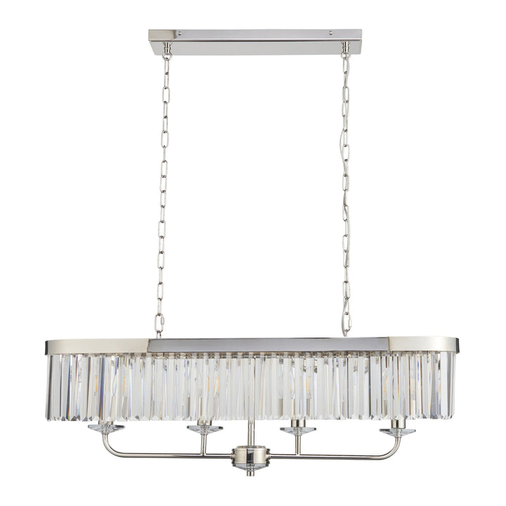 Nelson Lighting NL1409058 4 Light Pendant Bright Nickel Plate & Clear Cut Glass