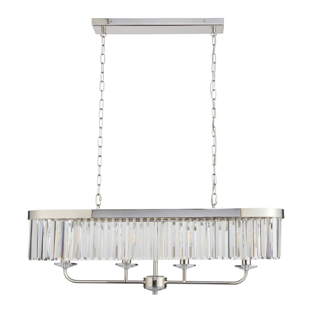 Endon 109058 4 Light Pendant Bright Nickel Plate &amp; Clear Cut Glass (S)