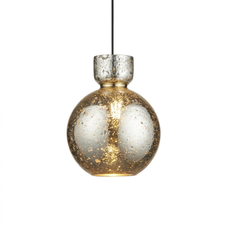 Nelson Lighting NL1411336 1 Light Pendant Brass Plate & Mercury Glass