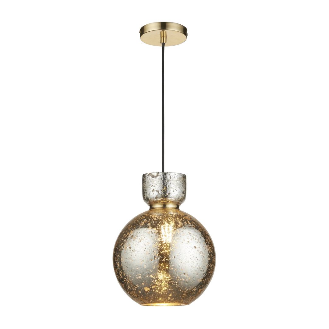 Nelson Lighting NL1411336 1 Light Pendant Brass Plate & Mercury Glass