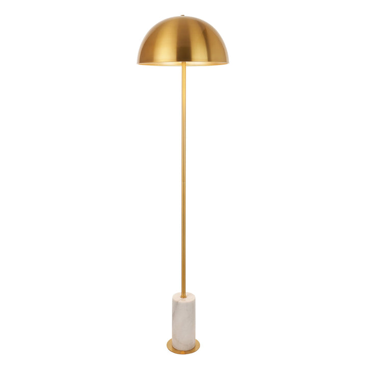 Nelson Lighting NL1414208 1 Light Floor Lamp Brushed Aged Brass Plate & White Marble