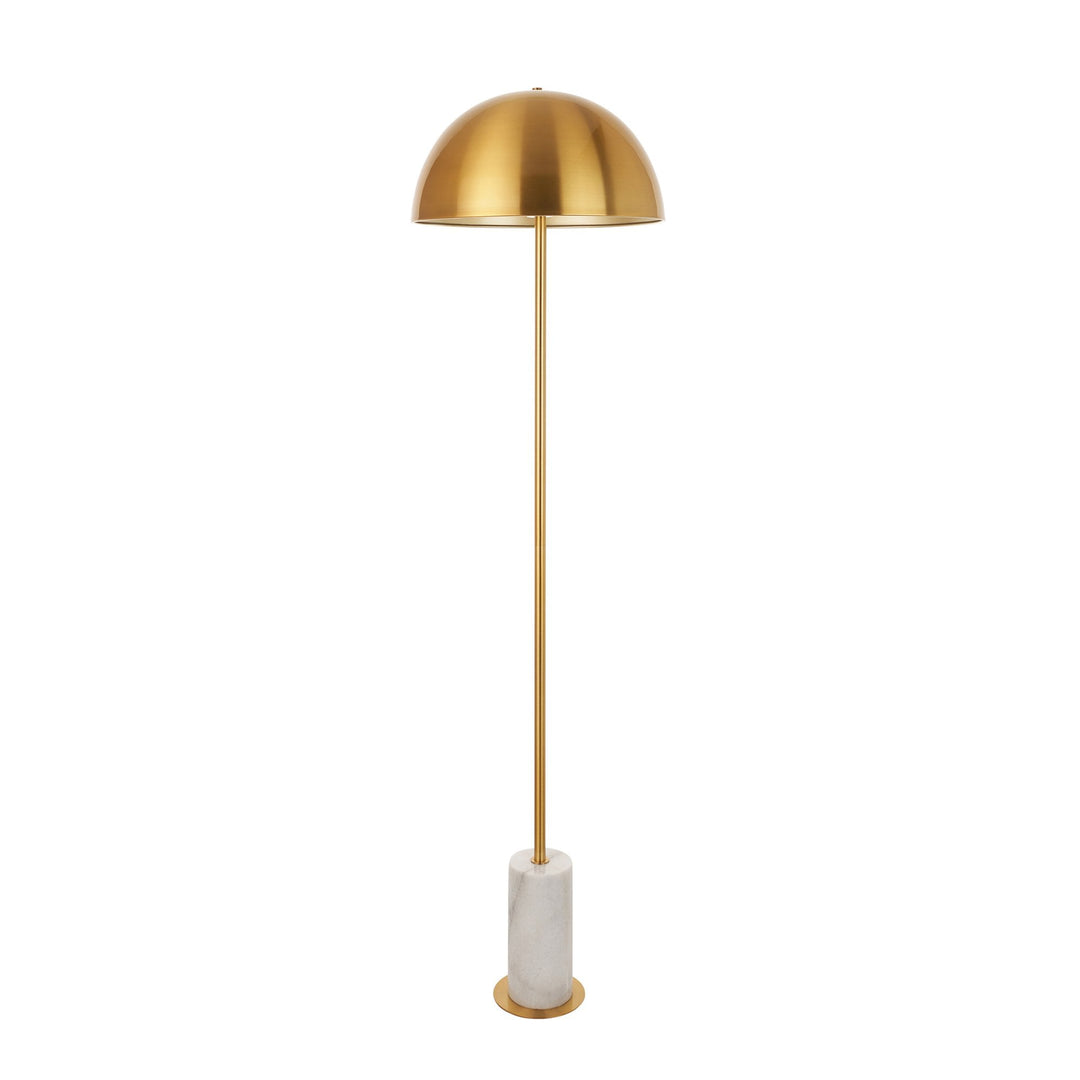 Nelson Lighting NL1414208 1 Light Floor Lamp Brushed Aged Brass Plate & White Marble