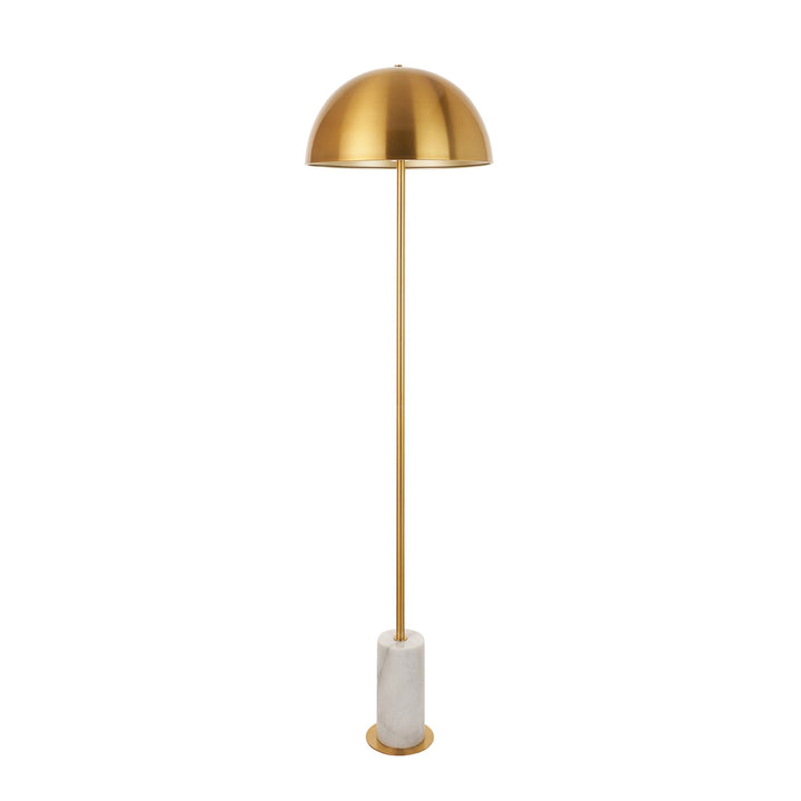 Nelson Lighting NL1414208 1 Light Floor Lamp Brushed Aged Brass Plate & White Marble