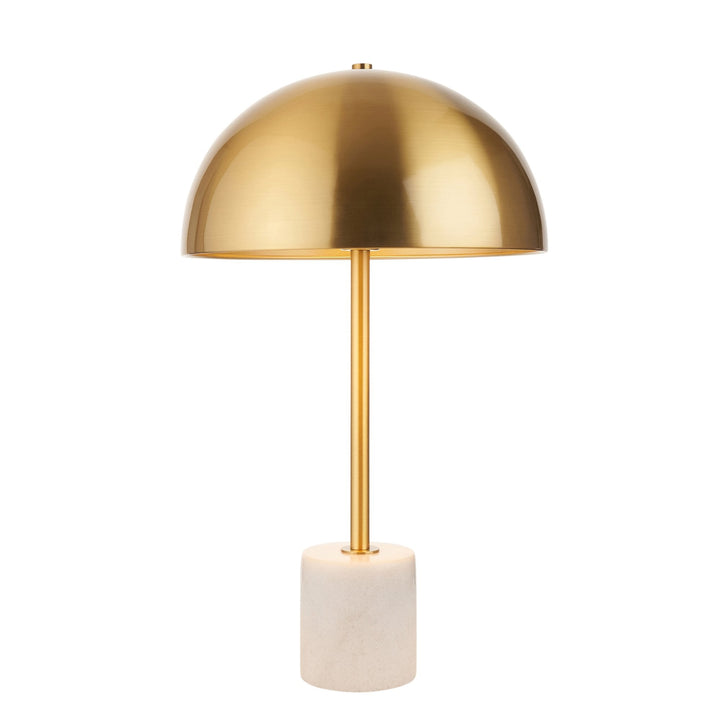 Nelson Lighting NL1414210 1 Light Table Lamp Brushed Aged Brass Plate & White Marble