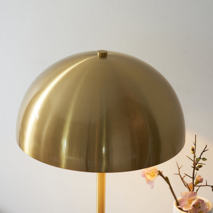 Nelson Lighting NL1414210 1 Light Table Lamp Brushed Aged Brass Plate & White Marble