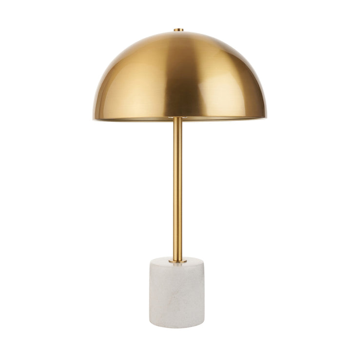 Nelson Lighting NL1414210 1 Light Table Lamp Brushed Aged Brass Plate & White Marble