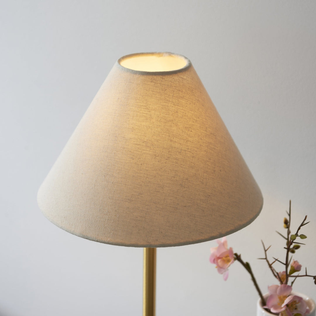 Nelson Lighting NL1414211 1 Light Table Lamp Brushed Aged Brass Plate & White Marble