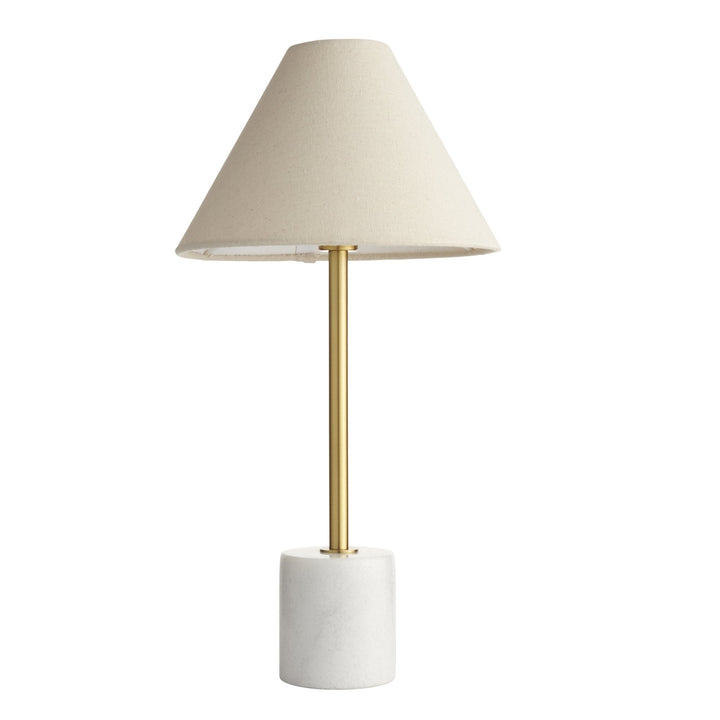 Nelson Lighting NL1414211 1 Light Table Lamp Brushed Aged Brass Plate & White Marble