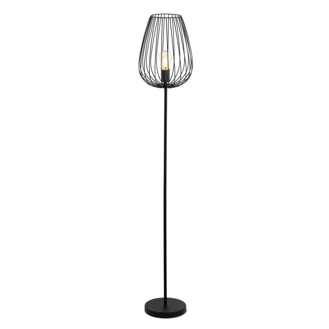 Eglo 49474 Newtown 1-Light Vintage Caged Floor Lamp In Black