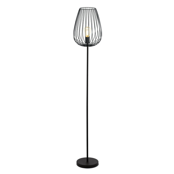 Eglo 49474 Newtown 1-Light Vintage Caged Floor Lamp In Black