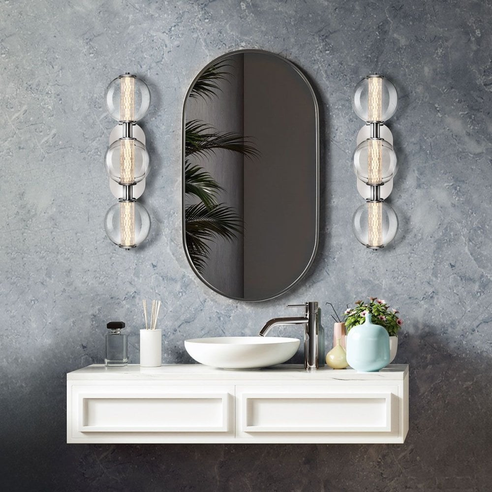 Eurofase QN-ATOMO-3W-PC Atomo 3 Light LED Bathroom Wall Light Polished Chrome