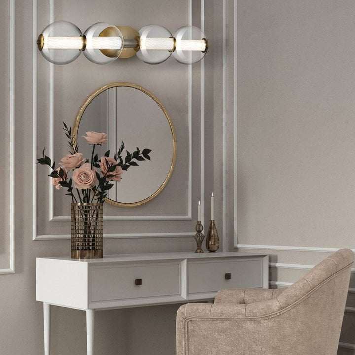 Eurofase QN-ATOMO-4W-BG Atomo 4 Light LED Bathroom Wall Light Brushed Gold