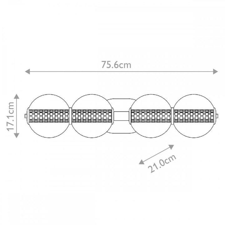 Eurofase QN-ATOMO-4W-PC Atomo 4 Light LED Bathroom Wall Light Polished Chrome