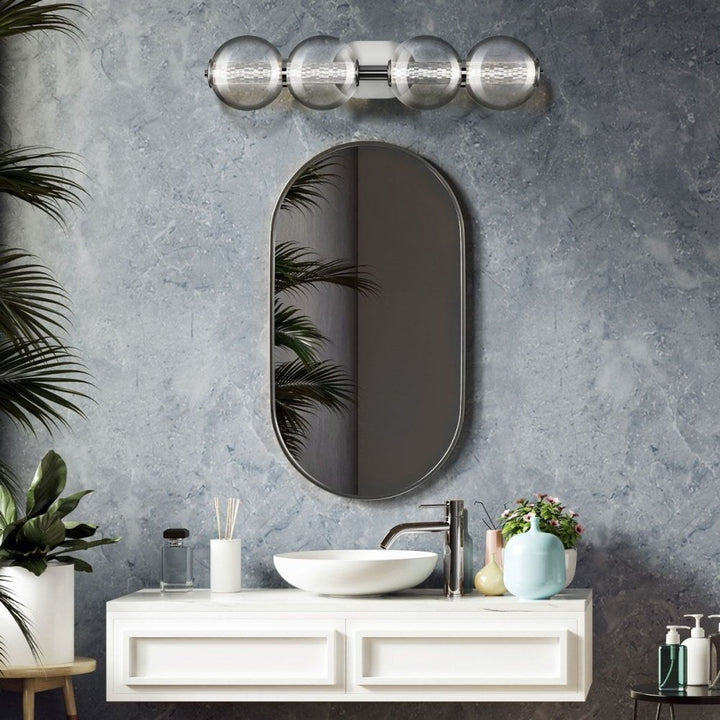 Eurofase QN-ATOMO-4W-PC Atomo 4 Light LED Bathroom Wall Light Polished Chrome