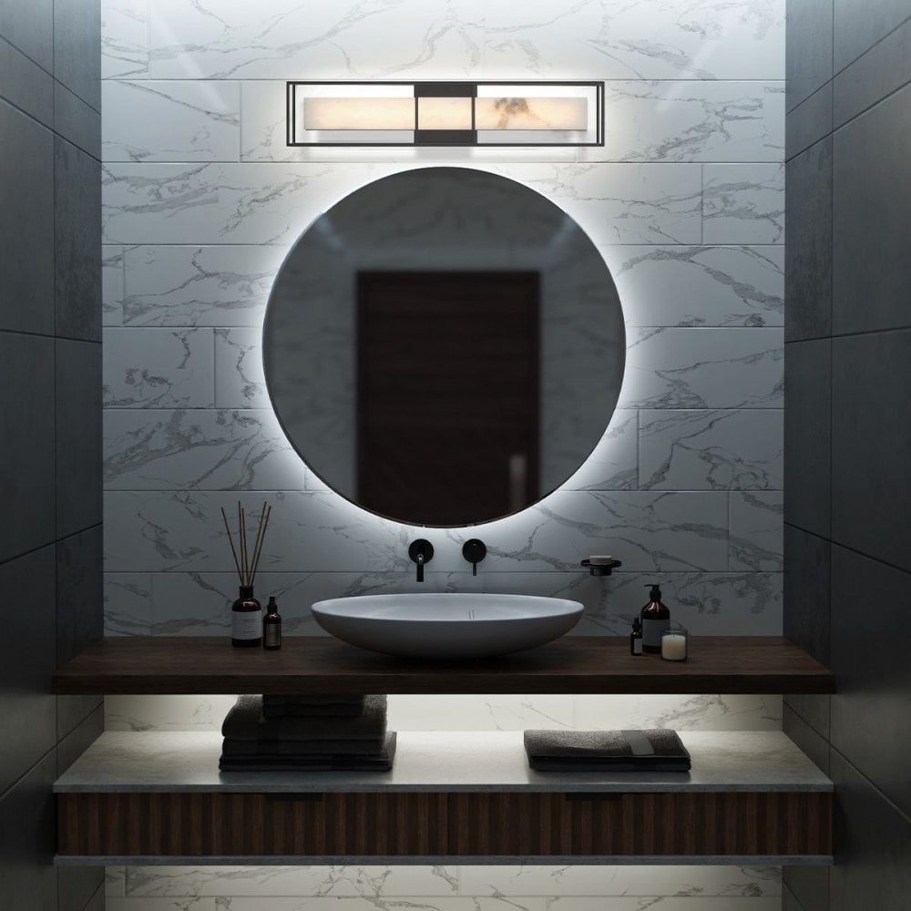 Eurofase QN-BLAKLEY-L-BK Blakley 1 Light LED Bathroom Wall Light Large Matte Black