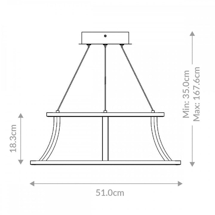 Eurofase QN-CADOUX-P-BG Cadoux LED Pendant Chandelier Brushed Gold