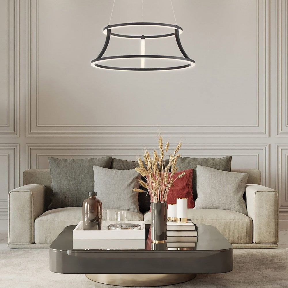 Eurofase QN-CADOUX-P-BK Cadoux LED Pendant Chandelier Matte Black