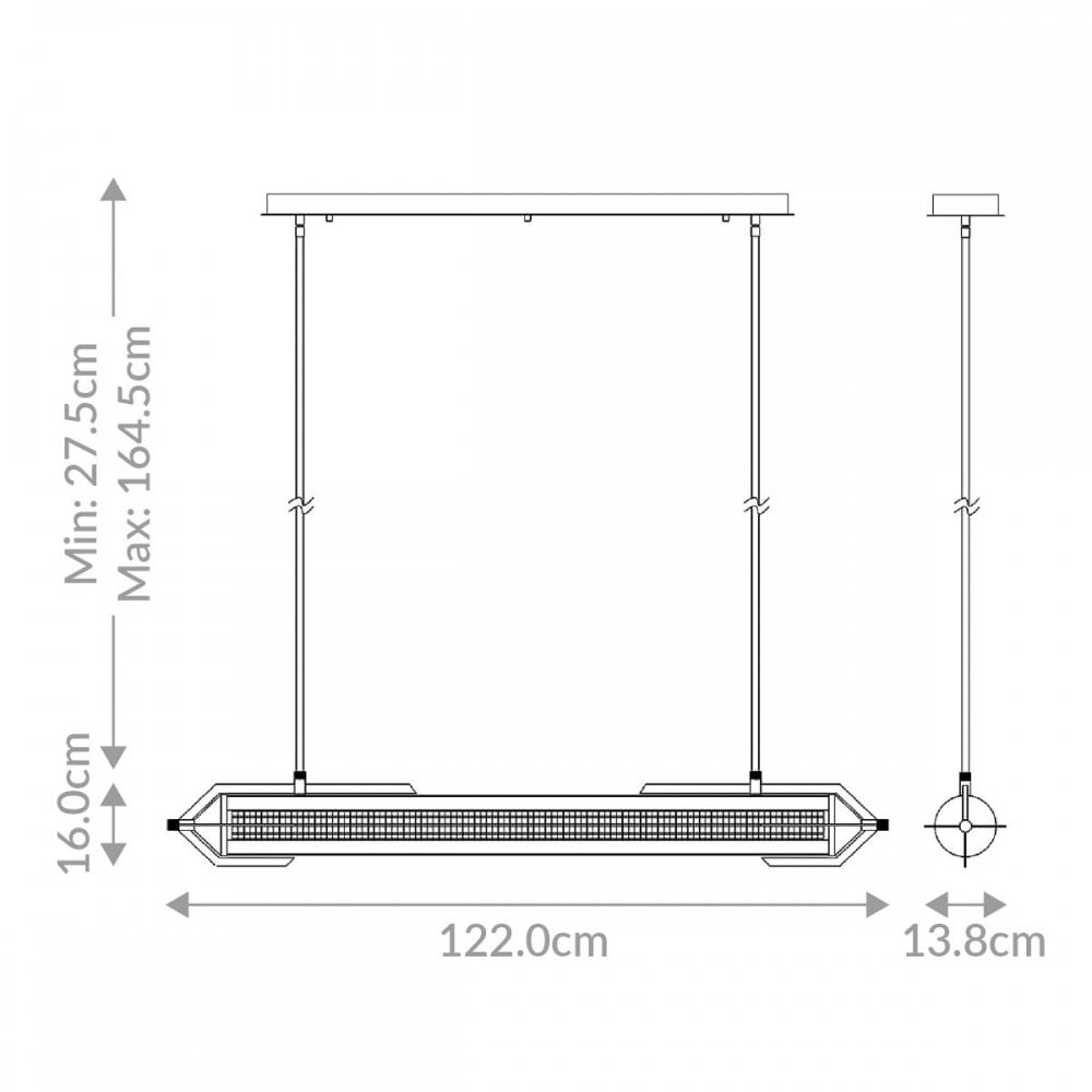 Eurofase QN-ESPADA-LP-BG Espada LED Linear Pendant Brushed Gold