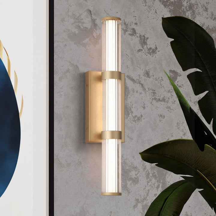 Eurofase QN-FAYTON-M-BG Fayton Outdoor Medium LED Wall Light Brushed Gold