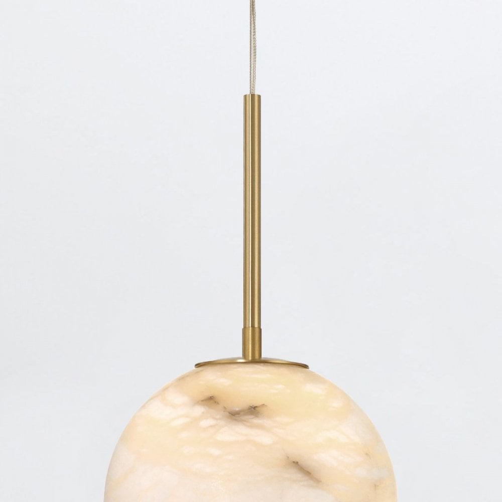 Eurofase QN-KEPLER-1P-S-BG Kepler LED Alabster Pendant Small Brushed Gold
