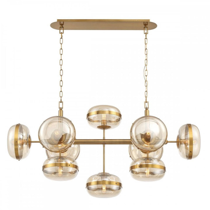 Eurofase QN-NOTTINGHAM-10LP-AB Nottingham 10 Light Linear Pendant Antique Brass