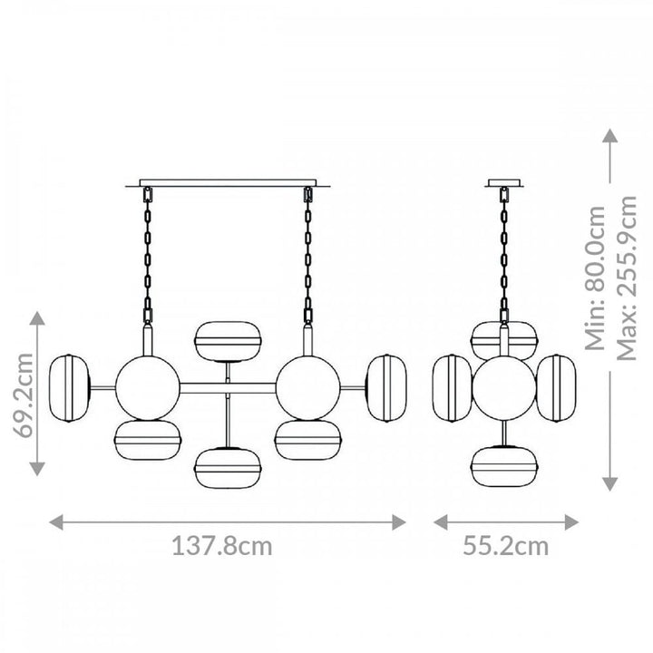 Eurofase QN-NOTTINGHAM-10LP-AB Nottingham 10 Light Linear Pendant Antique Brass