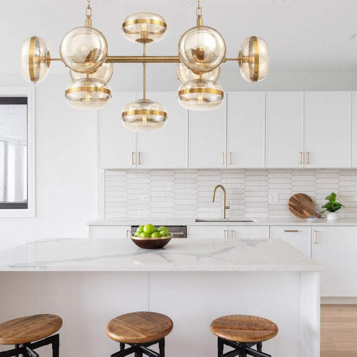 Eurofase QN-NOTTINGHAM-10LP-AB Nottingham 10 Light Linear Pendant Antique Brass
