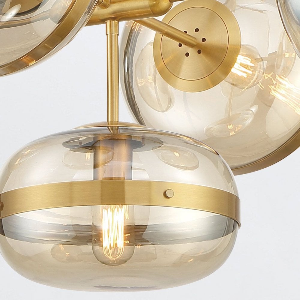 Eurofase QN-NOTTINGHAM-5P-AB Nottingham 5 Light Pendant chandelier Antique Brass