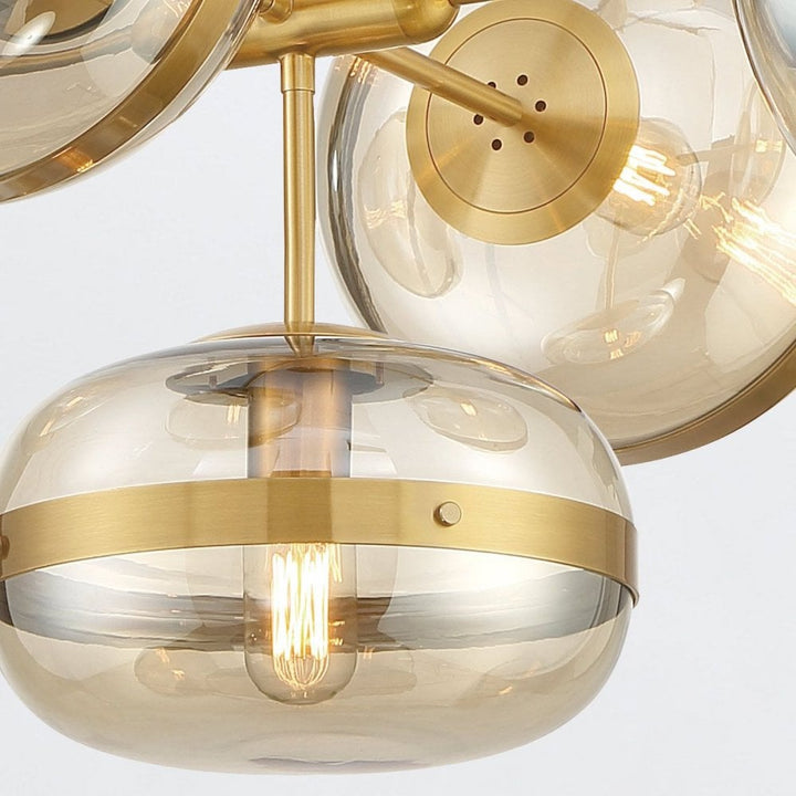 Eurofase QN-NOTTINGHAM-5P-AB Nottingham 5 Light Pendant chandelier Antique Brass