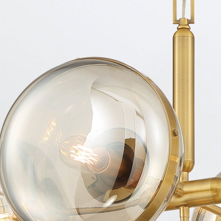 Eurofase QN-NOTTINGHAM-5P-AB Nottingham 5 Light Pendant chandelier Antique Brass