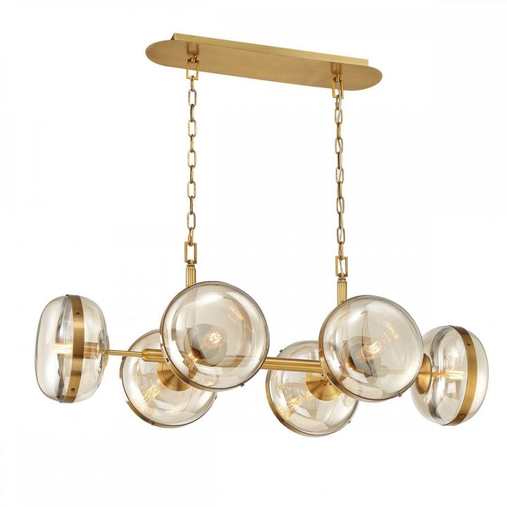 Eurofase QN-NOTTINGHAM-6LP-AB Nottingham 6 Light Linear Pendant Antique Brass