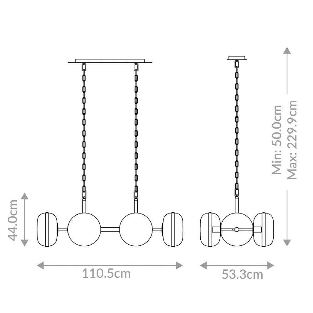 Eurofase QN-NOTTINGHAM-6LP-AB Nottingham 6 Light Linear Pendant Antique Brass