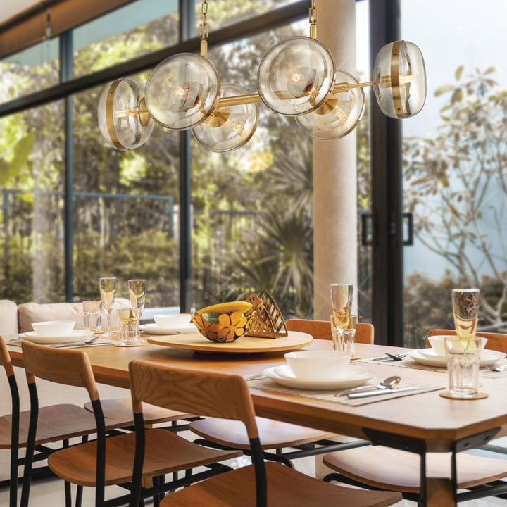 Eurofase QN-NOTTINGHAM-6LP-AB Nottingham 6 Light Linear Pendant Antique Brass