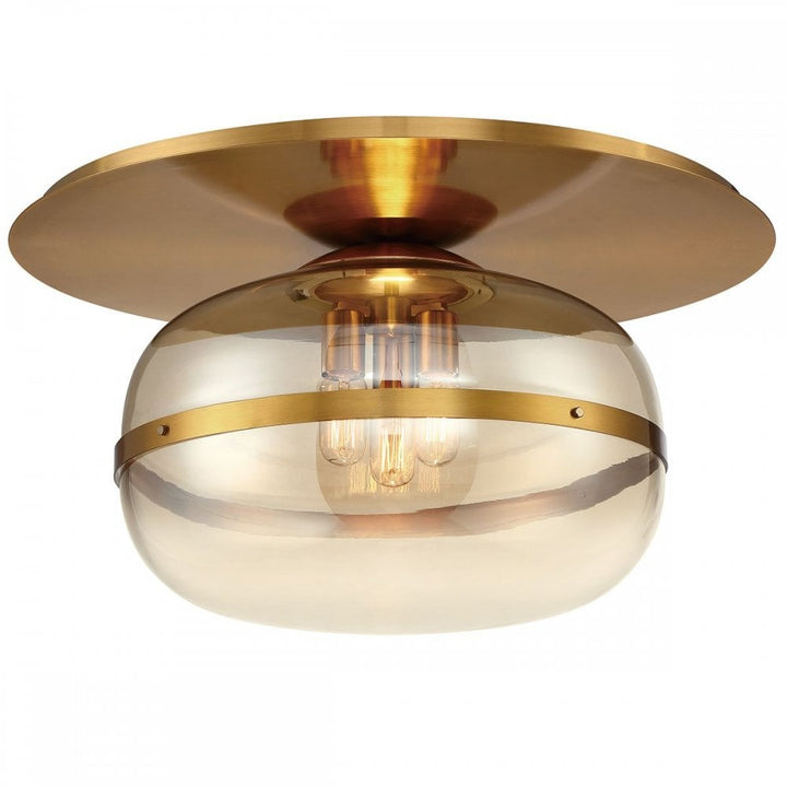 Eurofase QN-NOTTINGHAM-F-L-AB Nottingham 3 Light Ceiling Flush Large Antique Brass