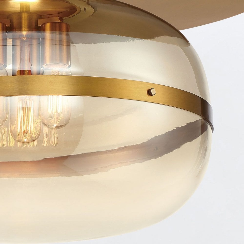 Eurofase QN-NOTTINGHAM-F-L-AB Nottingham 3 Light Ceiling Flush Large Antique Brass