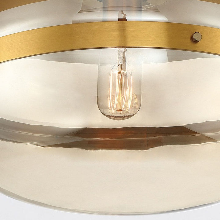 Eurofase QN-NOTTINGHAM-F-M-AB Nottingham 1 Light Ceiling Flush Medium Antique Brass