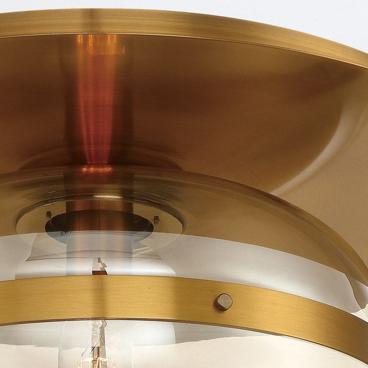 Eurofase QN-NOTTINGHAM-F-M-AB Nottingham 1 Light Ceiling Flush Medium Antique Brass