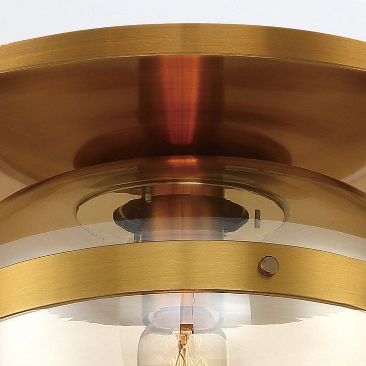 Eurofase QN-NOTTINGHAM-F-S-AB Nottingham 1 Light Ceiling Flush Small Antique Brass