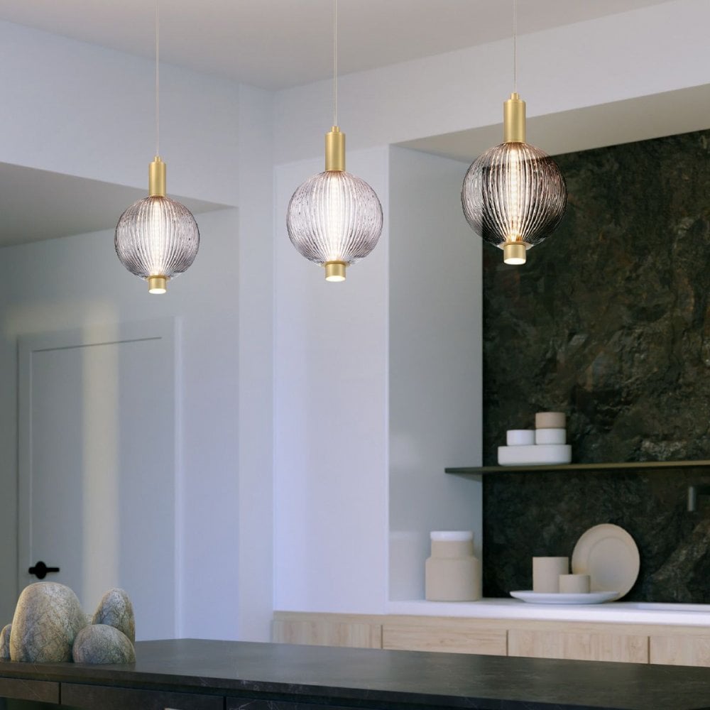 Eurofase QN-PALMAS-1MP-BG Palmas 1 Light LED Mini Pendant Brushed Gold