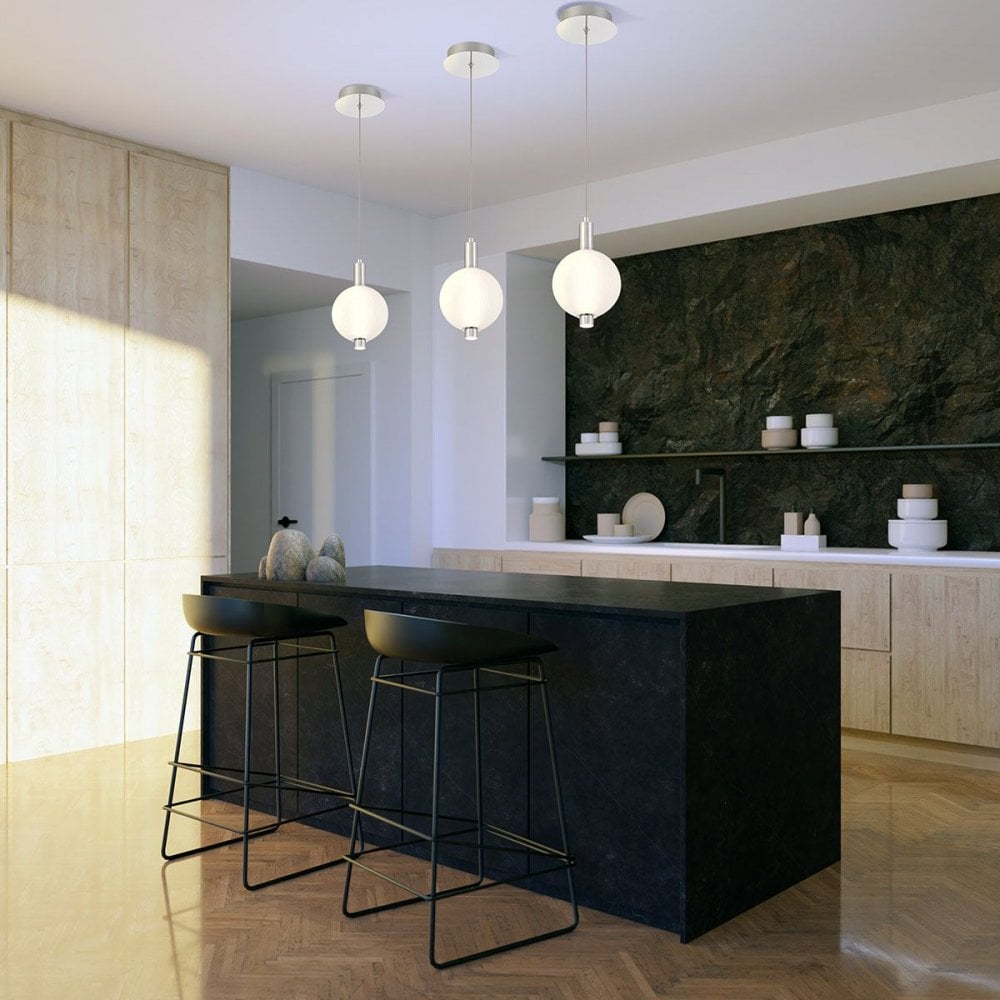 Eurofase QN-PALMAS-1MP-PN Palmas 1 Light LED Mini Pendant Polished Nickel