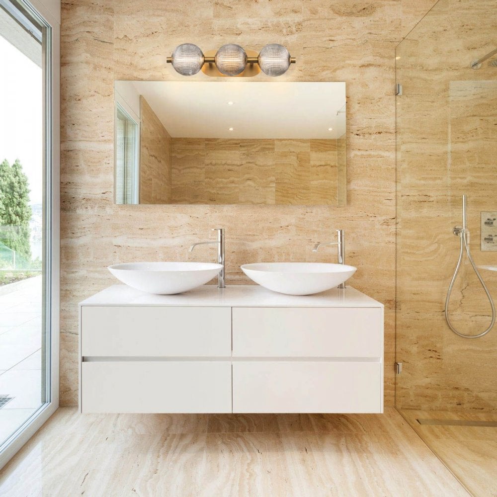 Eurofase QN-PALMAS-3W-BG Palmas 3 Light LED Bathroom Wall Light Brushed Gold