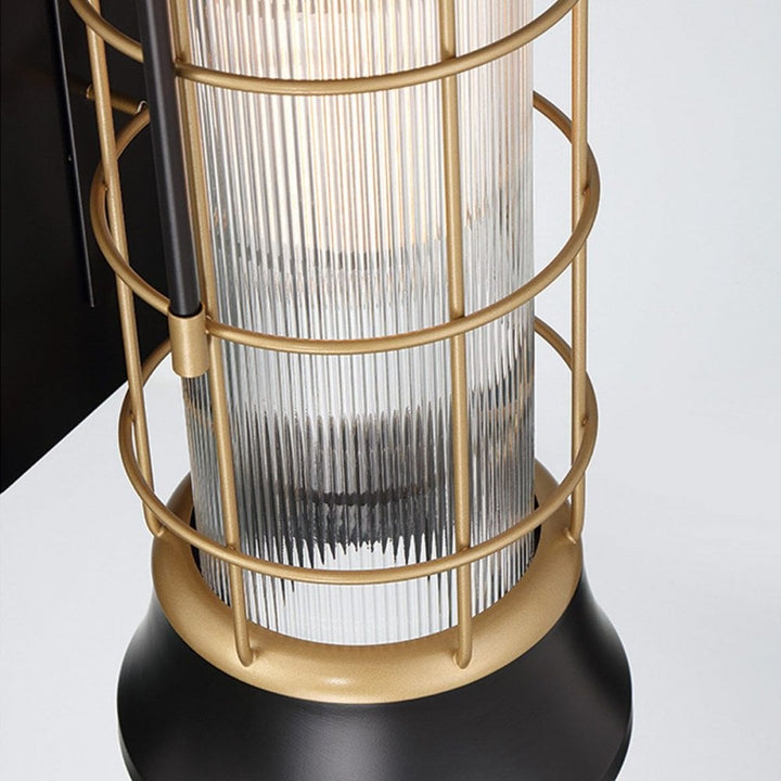 Eurofase QN-RIVAMAR-M-BLK-GD Rivamar 1 Light Outdoor Wall Light Medium Black and Brushed Gold