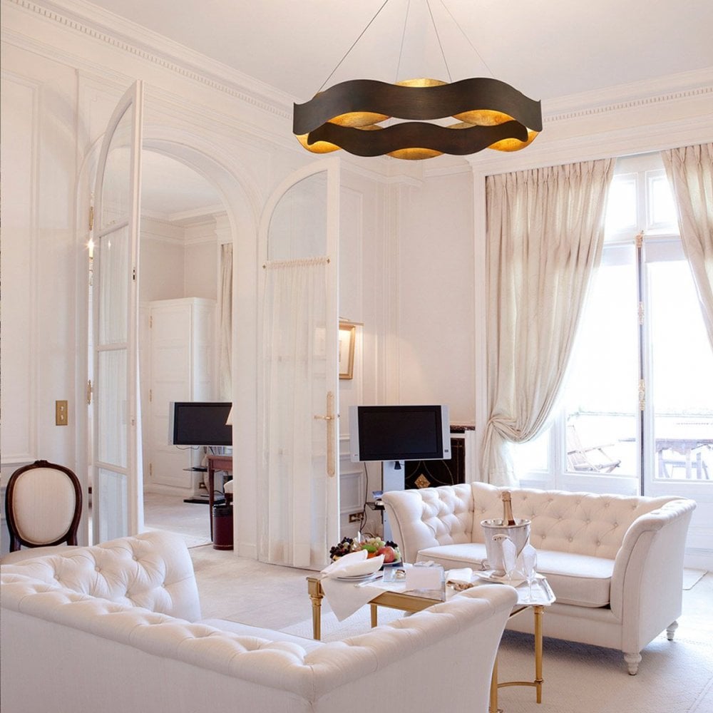 Eurofase QN-VAUGHAN-P-L-BRZ-GD Vaughan LED Chandelier Large Bronze and Brushed Gold