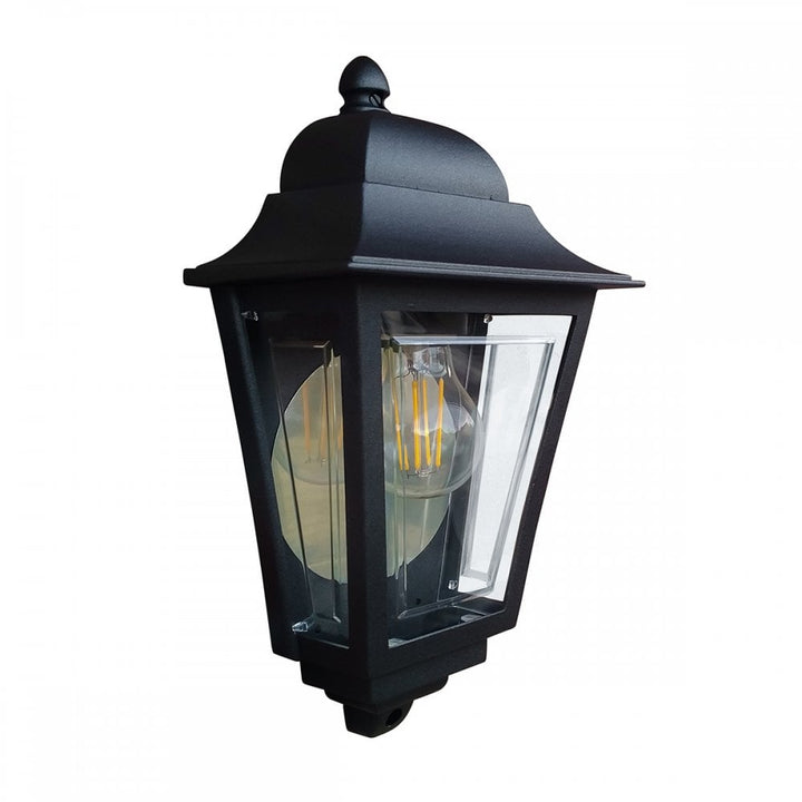 Elstead DECO-LANE7-BLACK Deco Lane 1 Light Outdoor Half Wall Lantern Black