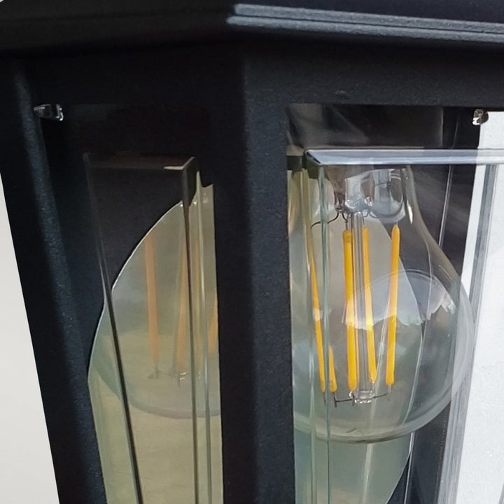 Elstead DECO-LANE7-BLACK Deco Lane 1 Light Outdoor Half Wall Lantern Black